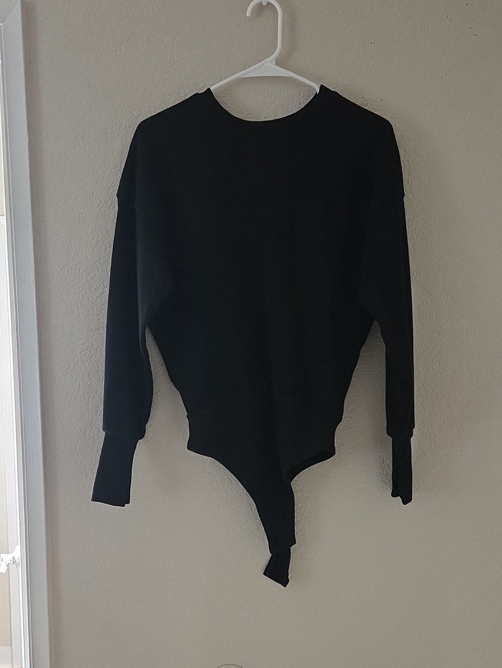 JLUXLABEL Black Crew-Neck Long Sleeve Bodysuit Sweatshirt